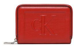 Calvin Klein Jeans Malá dámska peňaženka Sculpted Med Zip Around Pipping K60K610353 Červená