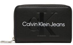 Calvin Klein Jeans Malá dámska peňaženka Sculpted Med Zip Around K60K610405 Čierna