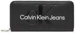 Calvin Klein Jeans Veľká dámska peňaženka Sculpted Zip Around Mono K60K610358 Čierna