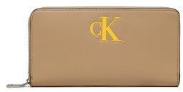 Calvin Klein Jeans Veľká dámska peňaženka Sleek Zip Around Sold K60K610346 Béžová