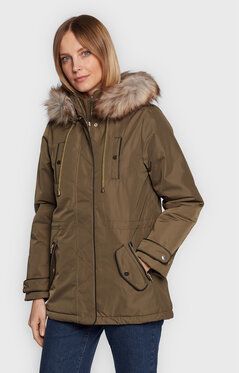 NAF NAF Parka Buparkie THNK7 Zelená Regular Fit