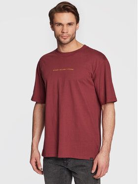 Solid Tričko Daunte 21107308 Bordová Casual Fit