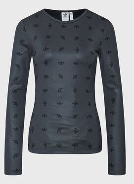 adidas Blúzka Allover Print HL9137 Čierna Slim Fit
