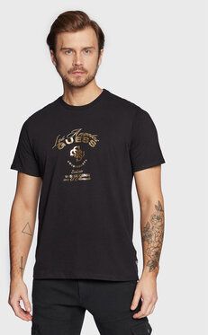 Guess Tričko M3RI69 KBDK0 Čierna Slim Fit