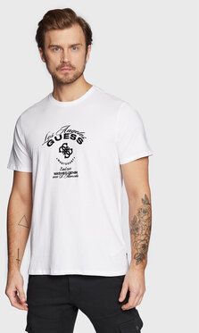 Guess Tričko M3RI69 KBDK0 Biela Slim Fit