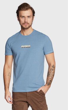 Guess Tričko M3RI11 J1314 Modrá Slim Fit
