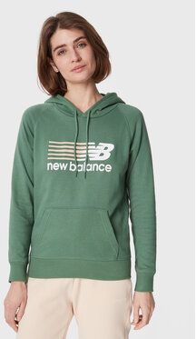 New Balance Mikina Classic WT23800 Zelená Relaxed Fit