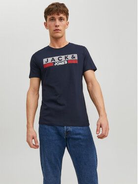 Jack&Jones Tričko Corp Logo 12151955 Tmavomodrá Regular Fit