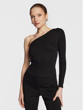 Calvin Klein Blúzka Q-Nova One Shoulder K20K205044 Čierna Slim Fit