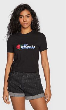 Guess Tričko Clarissa W3RI22 J1314 Čierna Regular Fit