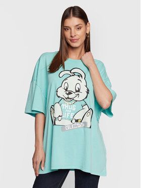Guess Tričko W3RI53 K9RM3 Zelená Relaxed Fit