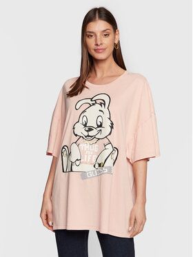 Guess Tričko W3RI53 K9RM3 Ružová Relaxed Fit