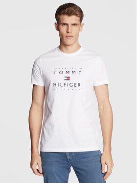 Tommy Hilfiger Tričko Established MW0MW29377 Biela Slim Fit
