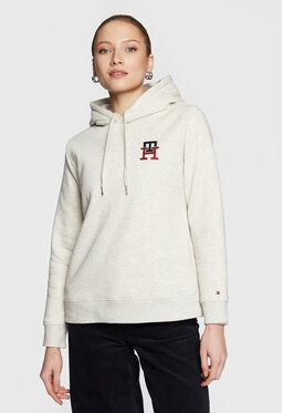 Tommy Hilfiger Mikina Monogram WW0WW37434 Béžová Regular Fit