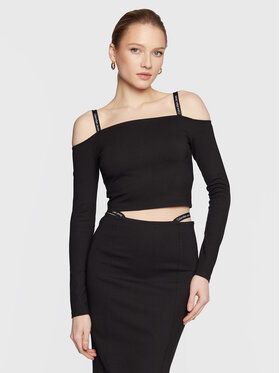 Calvin Klein Jeans Blúzka J20J220294 Čierna Cropped Fit