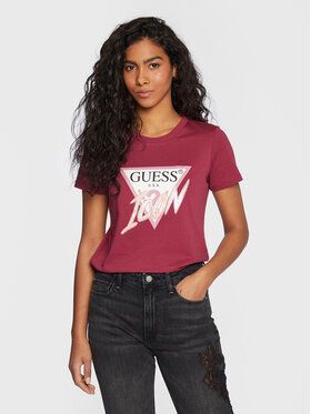 Guess Tričko Icon W3RI12 I3Z14 Bordová Regular Fit