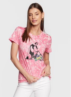 Guess Tričko BRANDALISED W3RI67 K9RM3 Ružová Regular Fit