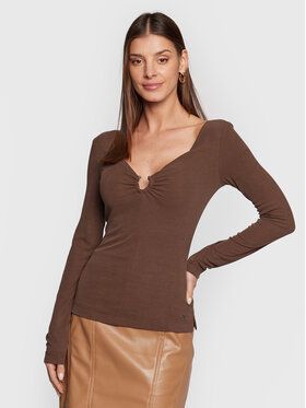Guess Blúzka W3RP45 KAQL2 Hnedá Regular Fit