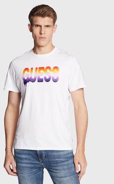 Guess Tričko M3RI52 KBDK0 Biela Slim Fit