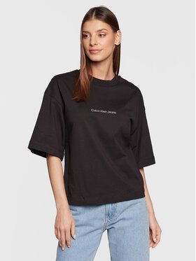 Calvin Klein Jeans Tričko J20J220514 Čierna Loose Fit