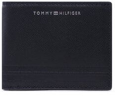 Tommy Hilfiger Veľká pánska peňaženka Th Bus Leather Mini Cc Wallet AM0AM10981 Čierna