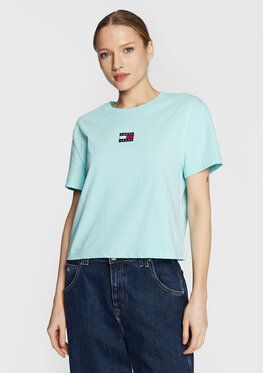 Tommy Jeans Tričko Center Badge DW0DW10404 Modrá Regular Fit