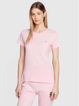 Tommy Hilfiger Tričko New Crew WW0WW27735 Ružová Regular Fit