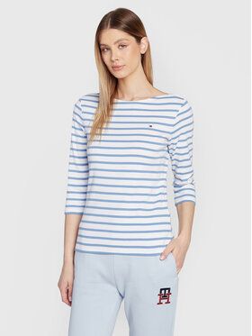 Tommy Hilfiger Blúzka Boat WW0WW27724 Biela Slim Fit