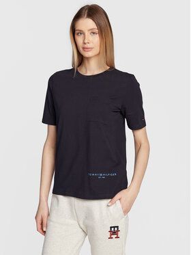 Tommy Hilfiger Tričko Logo WW0WW37556 Tmavomodrá Regular Fit
