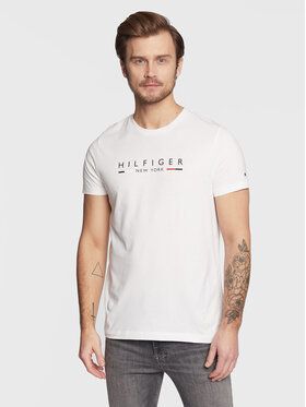 Tommy Hilfiger Tričko New York MW0MW29372 Biela Slim Fit