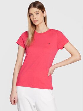 Tommy Hilfiger Tričko New Crew WW0WW27735 Ružová Regular Fit