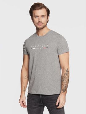 Tommy Hilfiger Tričko New York MW0MW29372 Sivá Slim Fit