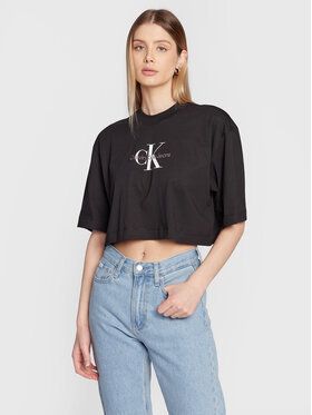 Calvin Klein Jeans Tričko J20J220280 Čierna Relaxed Fit