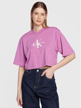 Calvin Klein Jeans Tričko J20J220280 Fialová Relaxed Fit