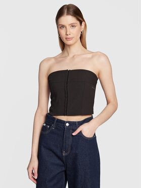 Calvin Klein Jeans Top J20J220947 Čierna Slim Fit