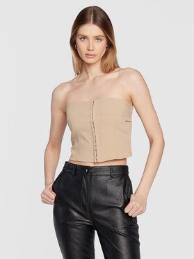 Calvin Klein Jeans Top J20J220947 Béžová Slim Fit