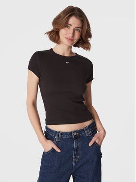 Tommy Jeans Tričko Essential DW0DW14876 Čierna Slim Fit