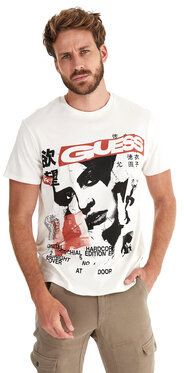 Guess Tričko Midnight M3RI41 KBDK0 Biela Slim Fit