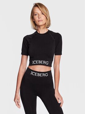 Iceberg Tričko FA1463039000 Čierna Slim Fit