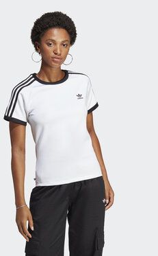adidas Tričko Adicolor Classics Slim 3-Stripes T-Shirt IB7441 Biela Slim Fit