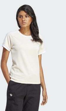 adidas Tričko Adicolor Classics Slim 3-Stripes T-Shirt IB7440 Béžová Slim Fit