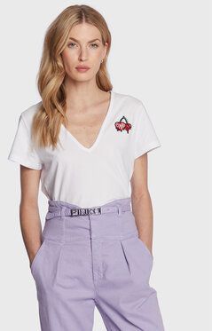Pinko Tričko Turbato 100372 A0U3 Biela Regular Fit