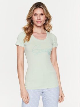 Guess Tričko Adelina W3RI14 J1314 Zelená Slim Fit