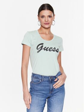 Guess Tričko Adriana W3RI50 J1314 Zelená Slim Fit