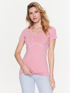 Guess Tričko Adelina W3RI14 J1314 Ružová Slim Fit