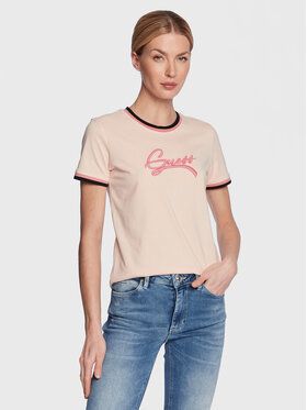 Guess Tričko Camila W3RI31 I3Z11 Ružová Regular Fit