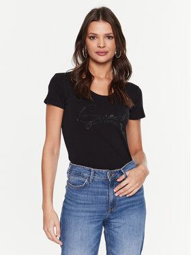 Guess Tričko Adelina W3RI14 J1314 Čierna Slim Fit