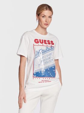 Guess Tričko Amanda W3RI34 I3Z14 Biela Boxy Fit