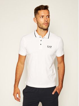 EA7 Emporio Armani Polokošeľa 8NPF06 PJ04Z 1100 Biela Regular Fit