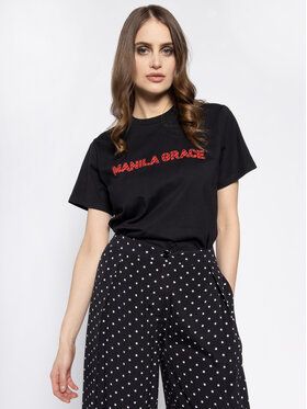 Manila Grace Tričko T169CU Čierna Regular Fit